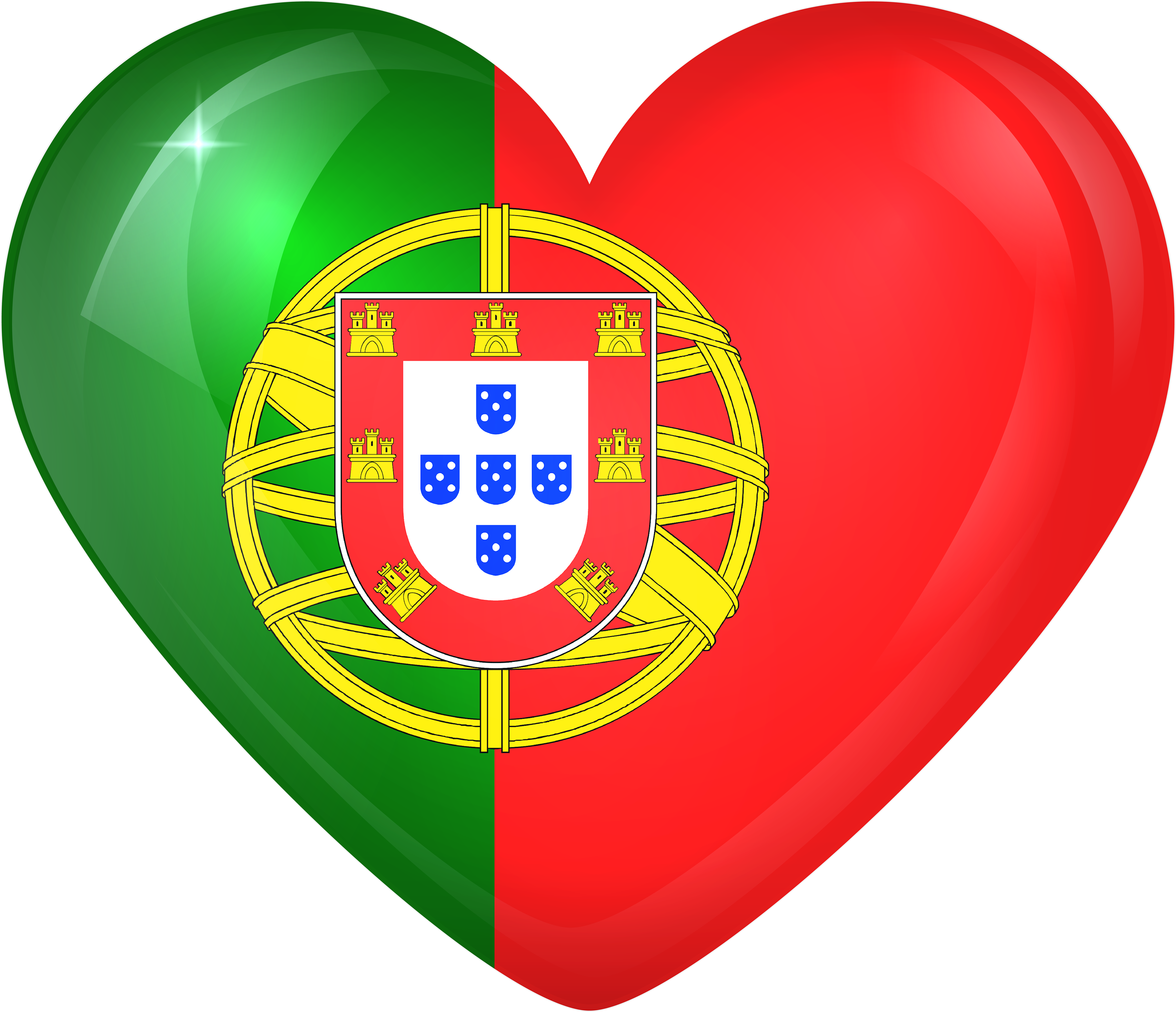Portugal Flag Heart (6000x5132), Png Download