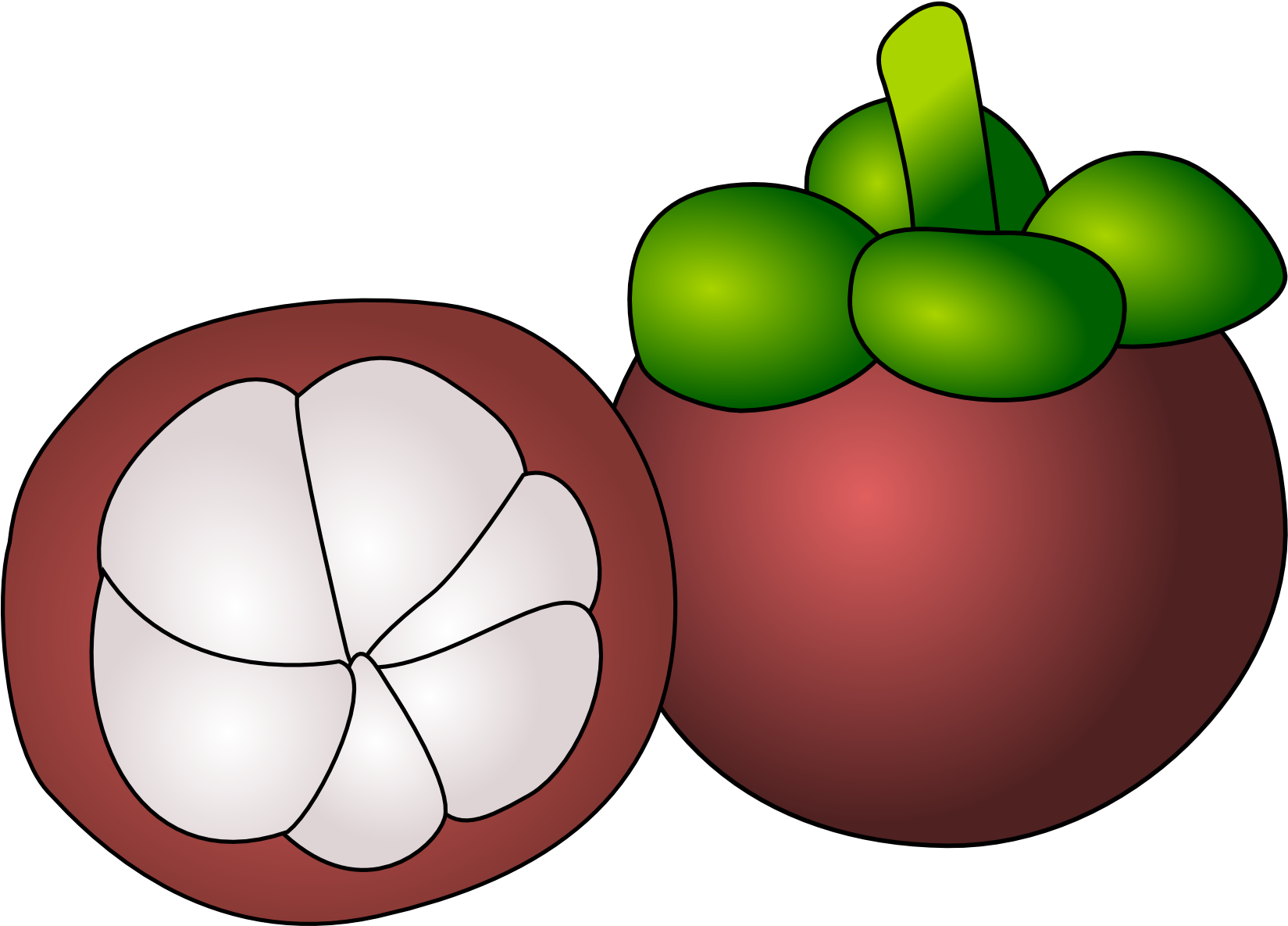 Purple Mangosteen Thai Cuisine Cartoon Food Drawing - Mangosteen Clipart (950x750), Png Download