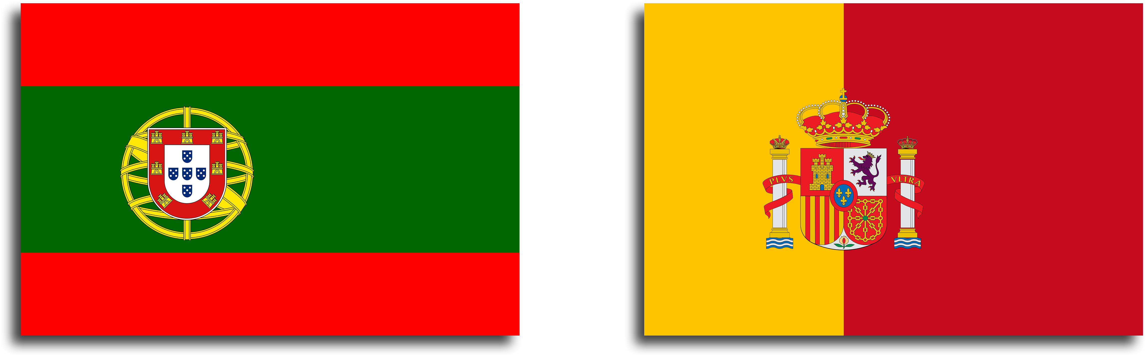 Redesignsportugal And Spain Flags In The Style Of Each - Portugal And Spain Flag (5000x1833), Png Download