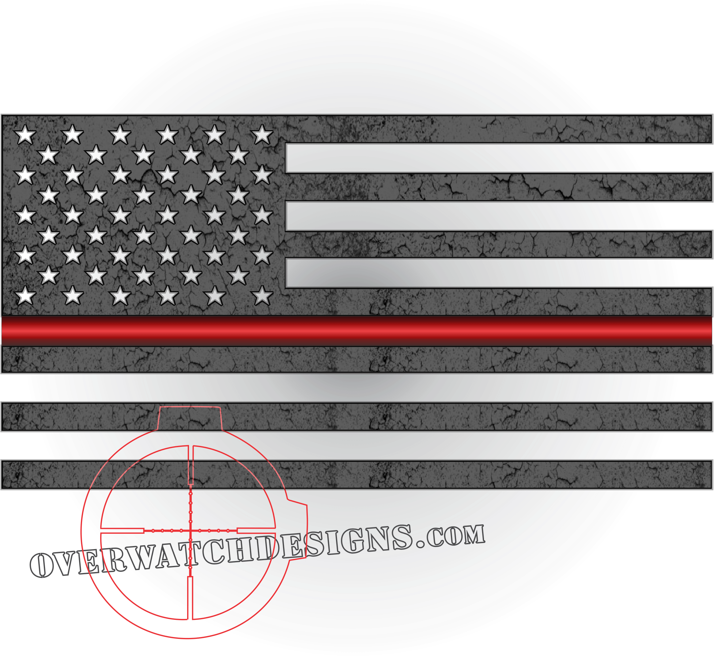 Thin Red Line Subdued Flag - Thin Blue Line Flag (2401x2393), Png Download