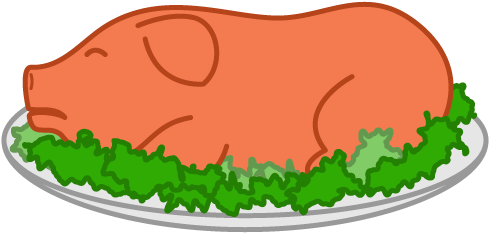 Roast Clipart Cartoon - Roast Pig Clipart (500x307), Png Download