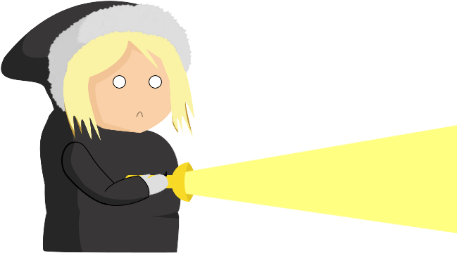 Cartoon Character With Flashlight By Gamel3ox - Flashlight Cartoon (712x415), Png Download
