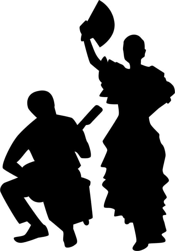 Flamenco Couple Of A Female Dancer And A Male Guitar - Siluetas De Personas Bailando Png (684x980), Png Download