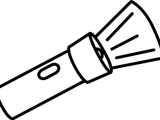 Flashlight Clipart Miniature - Flashlight Clipart Black And White (640x480), Png Download
