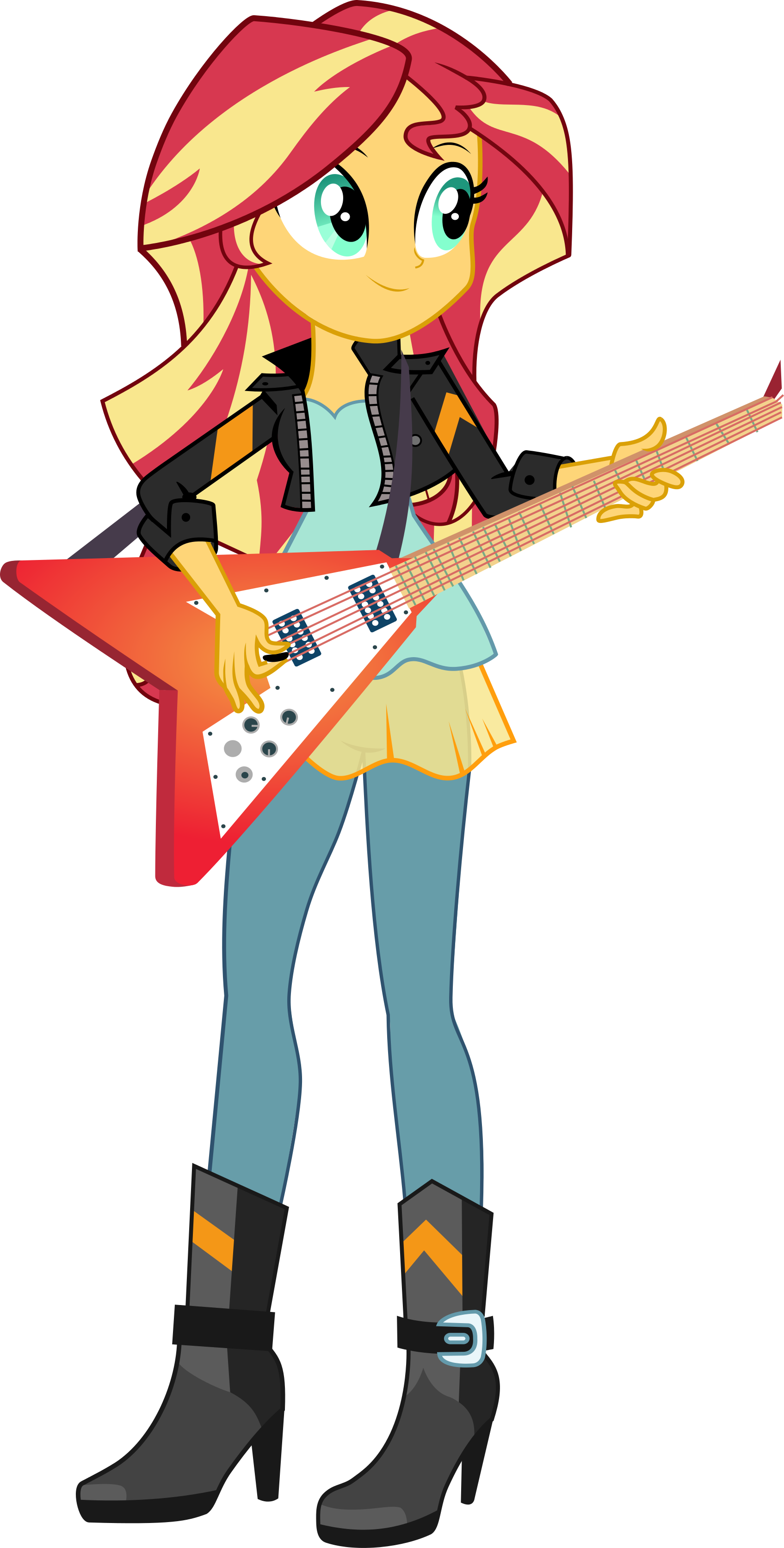 Keronianniroro, Clothes, Electric Guitar, Equestria - My Little Pony Sunset Shimmer Guitar (1695x3345), Png Download