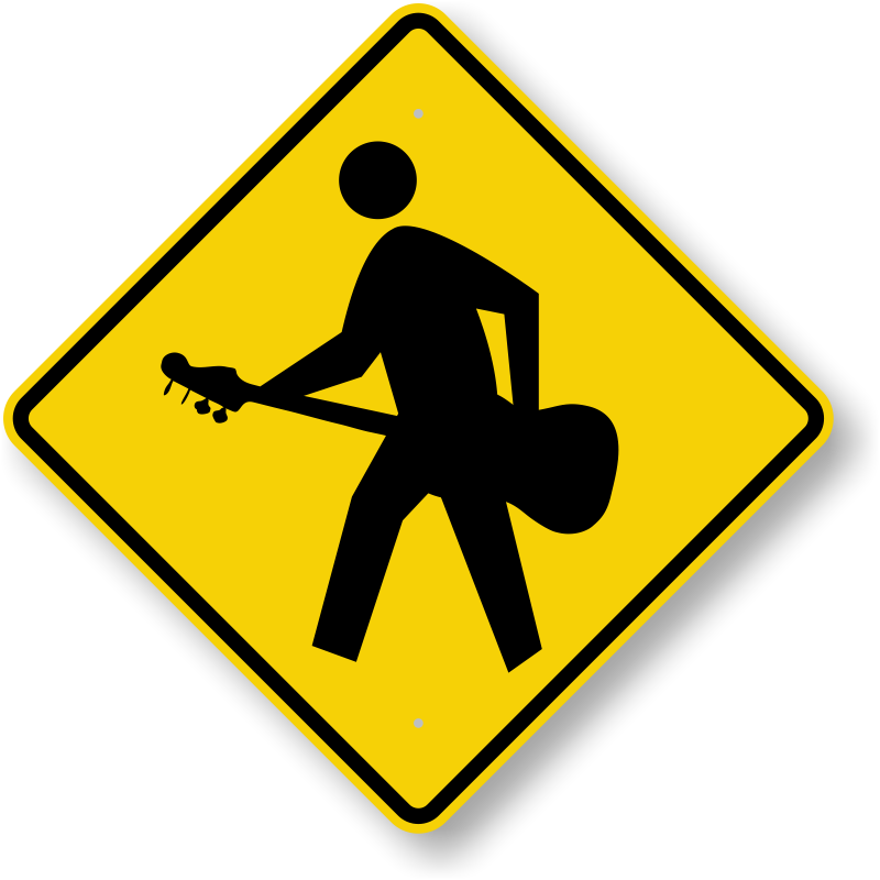 Guitar Player Crossing Sign - Pedestrian Crossing Sign (800x800), Png Download
