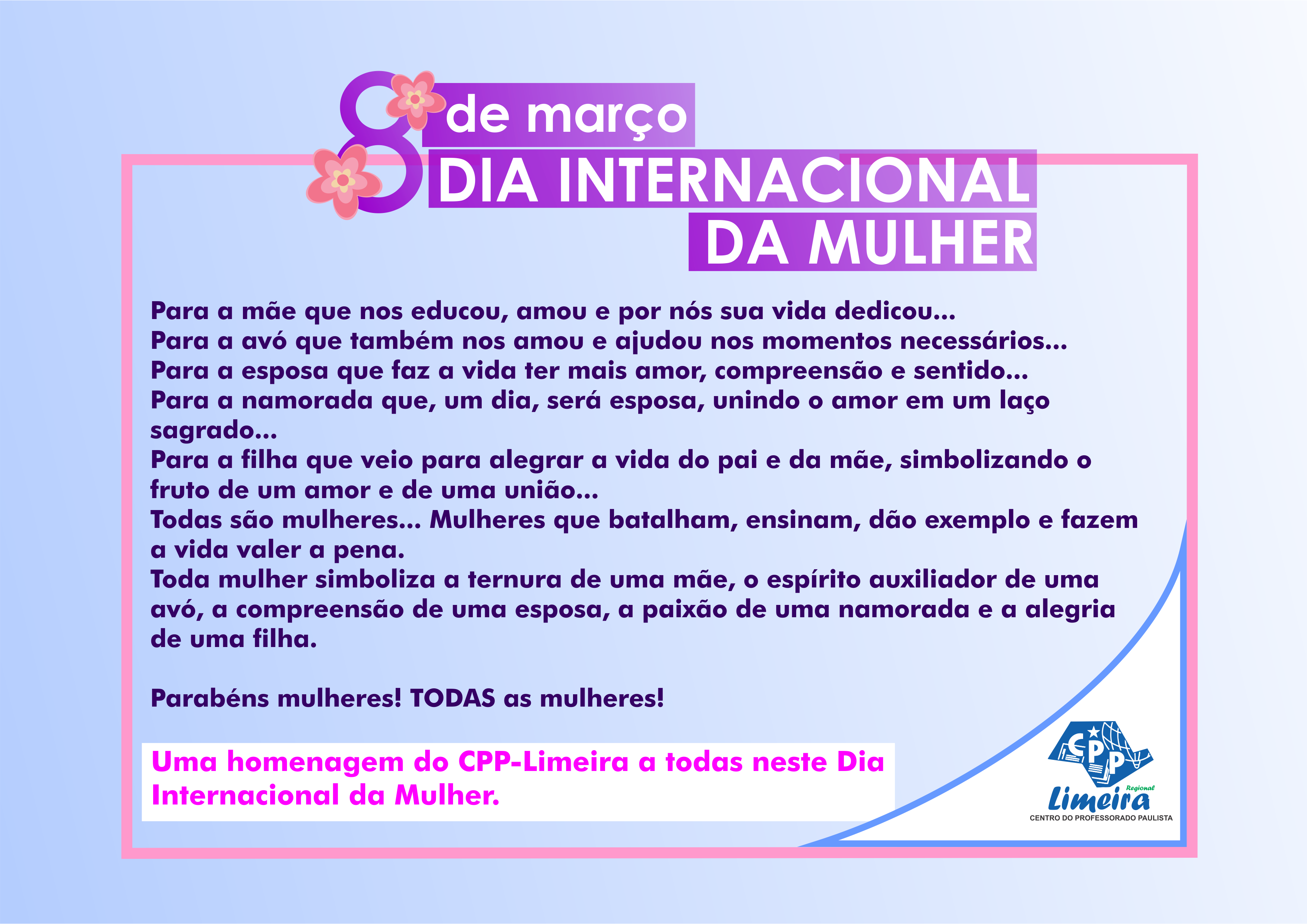 2016 Dia Da Mulher Png - Centro Do Professorado Paulista (3508x2482), Png Download