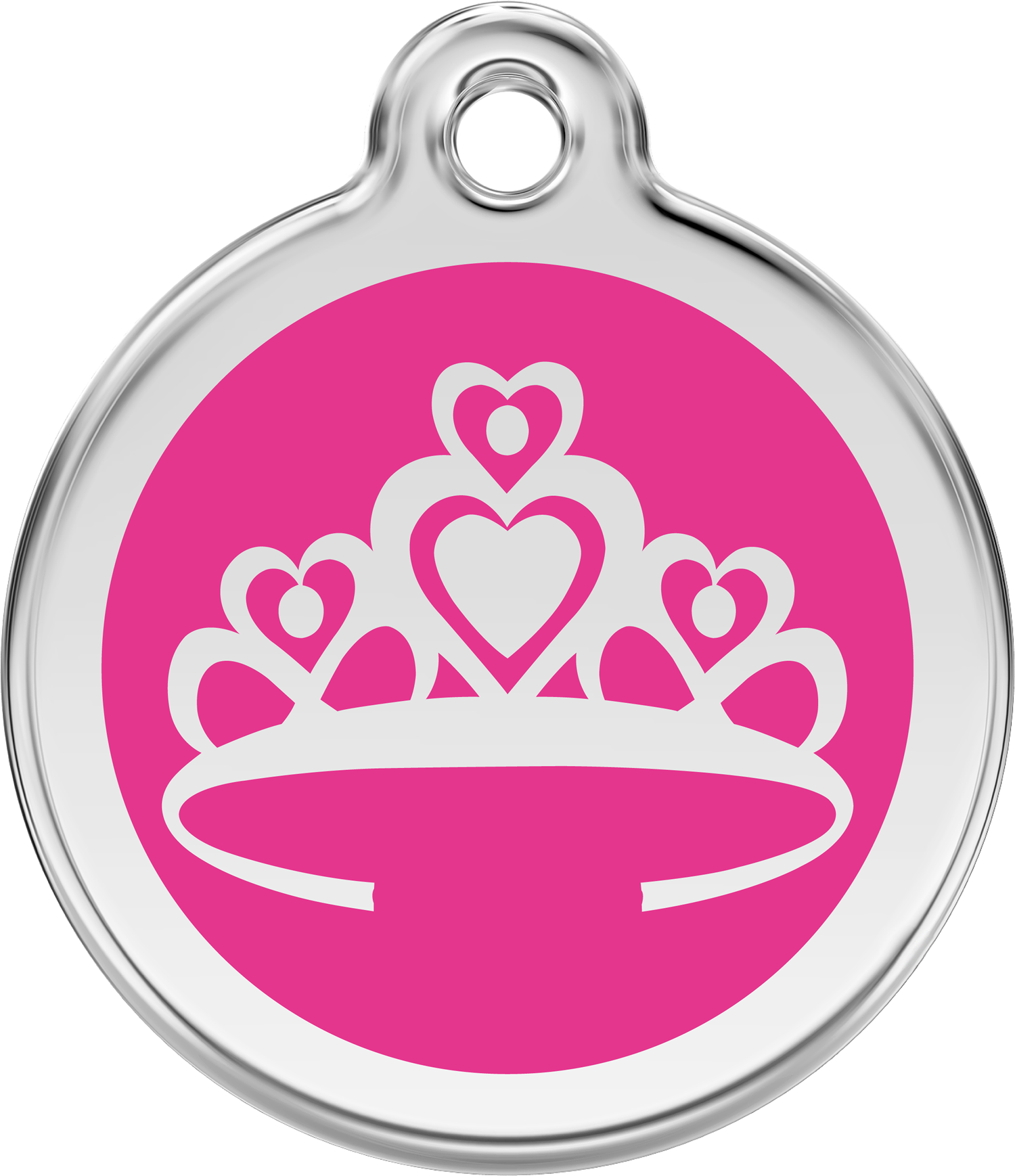 1crhpm, 9330725036970, Image - Red Dingo Crown Cat Id Tag - Hot Pink (1500x1738), Png Download