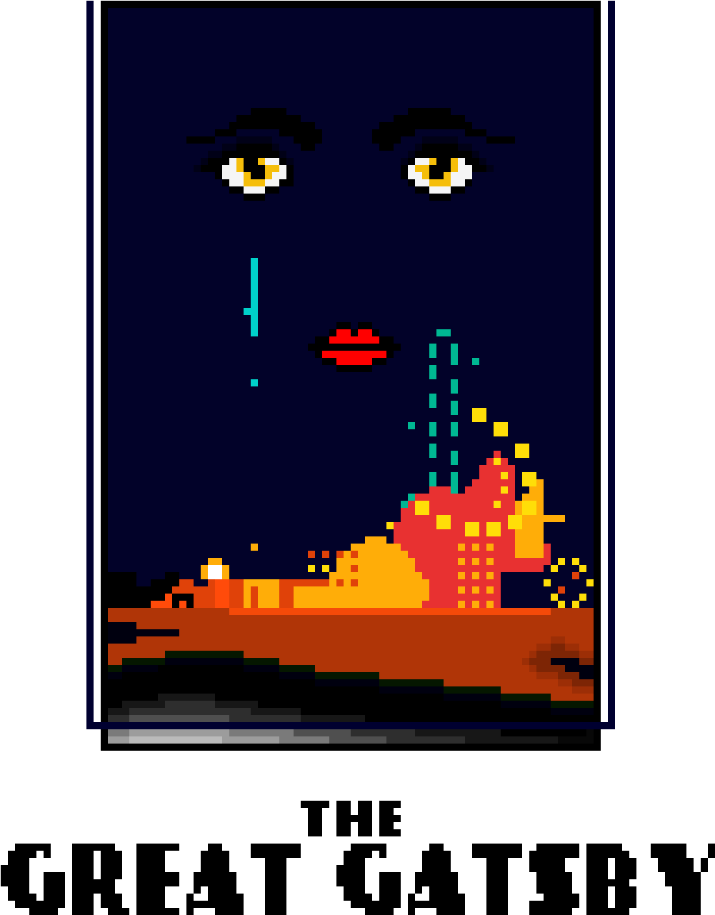 The Great Gatsby Book Cover - Great Gatsby Pixel Art (1020x1290), Png Download
