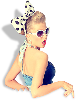 Imagem Mulher Retro - Girl (314x413), Png Download