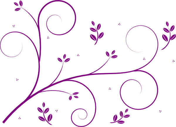 Free Floral Vector - Vine Line Drawing Flower (600x432), Png Download
