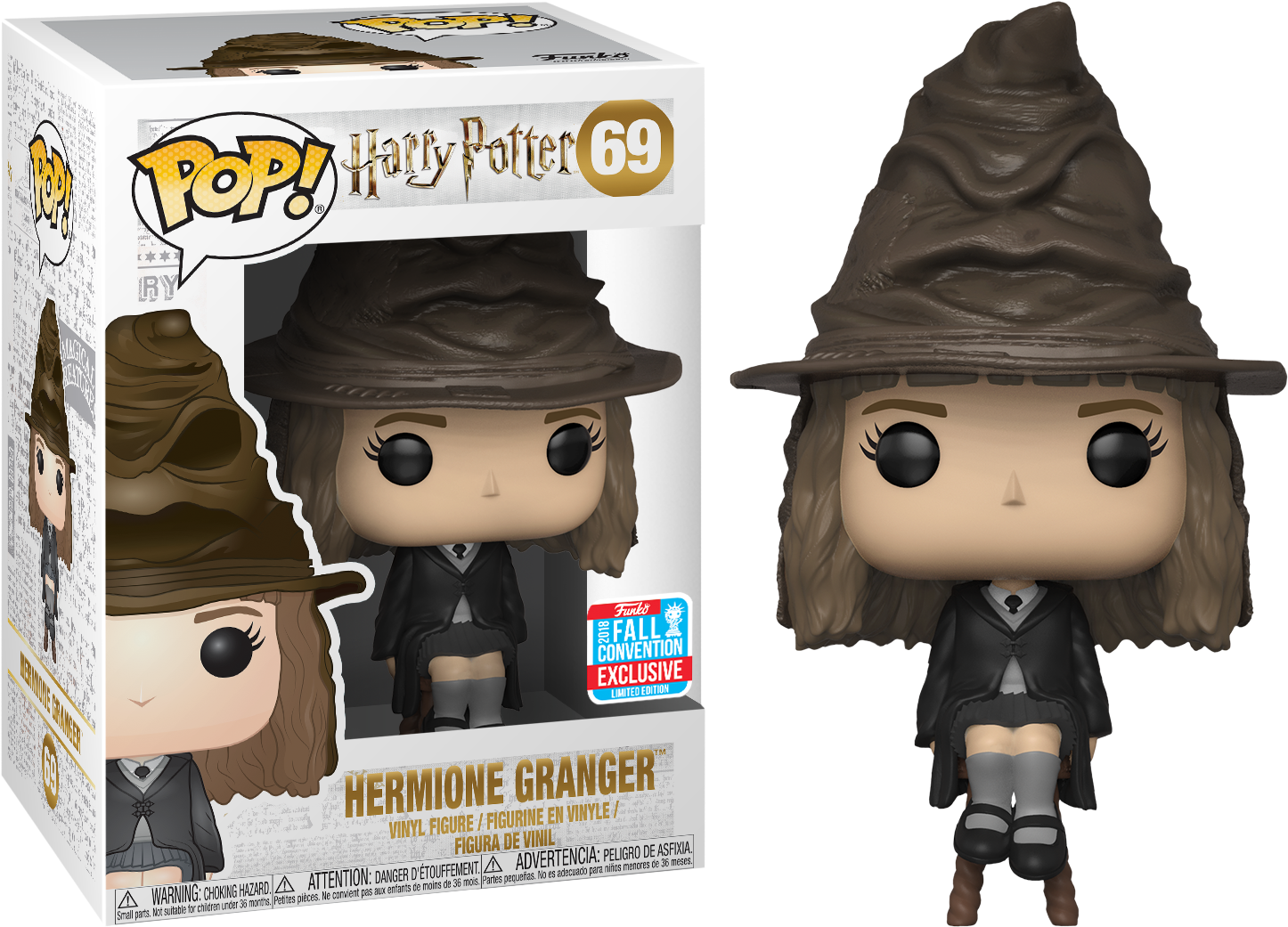 Hermione Granger With Sorting Hat Pop Vinyl Figure - Funko Pop Nycc 2018 (1480x1080), Png Download