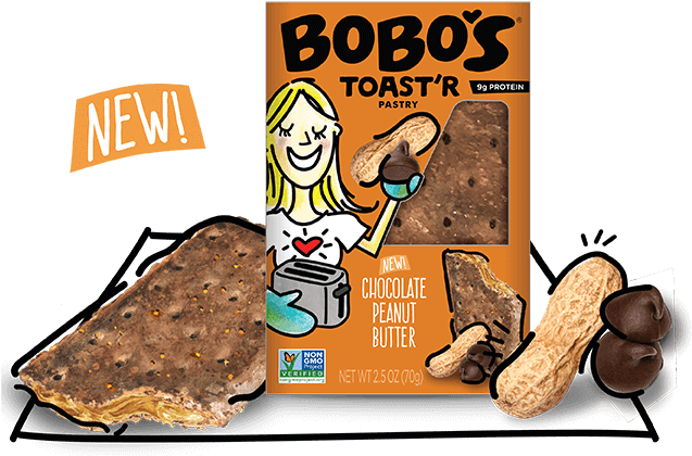 Chocolate Peanut Butter Toast'r Pastry - Bobo's Toaster Pastries (636x440), Png Download