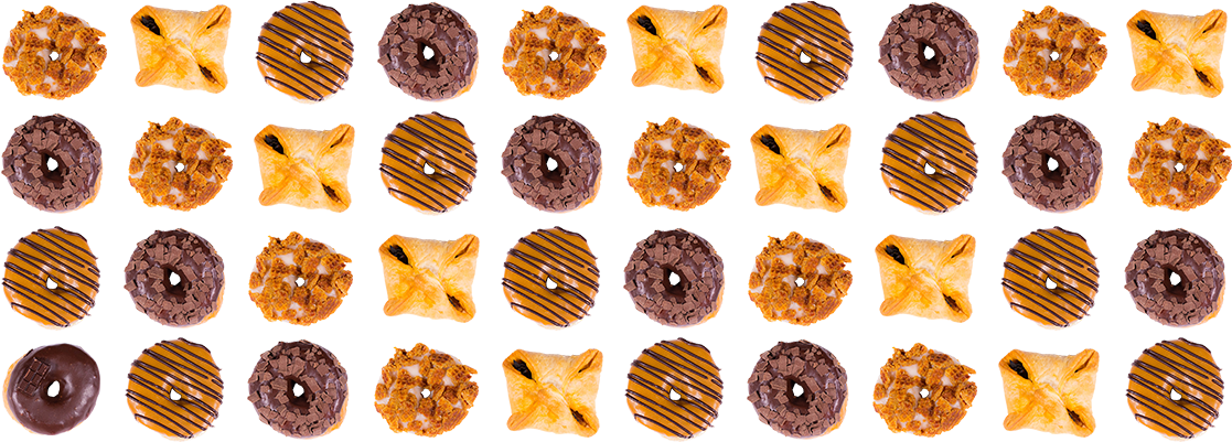 Nonocakes Pattern Doughnuts Pastry - Blue (1125x400), Png Download