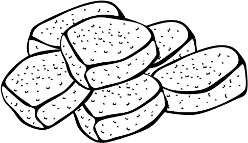 Tofu Cliparts - Chicken Nuggets Clipart Black And White (800x676), Png Download