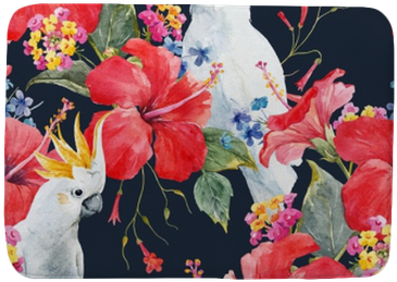 Watercolor Tropical Floral Vector Pattern Bath Mat - Watercolor Painting (400x400), Png Download