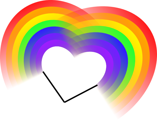 How To Set Use Double Rainbow Heart Clipart (600x460), Png Download