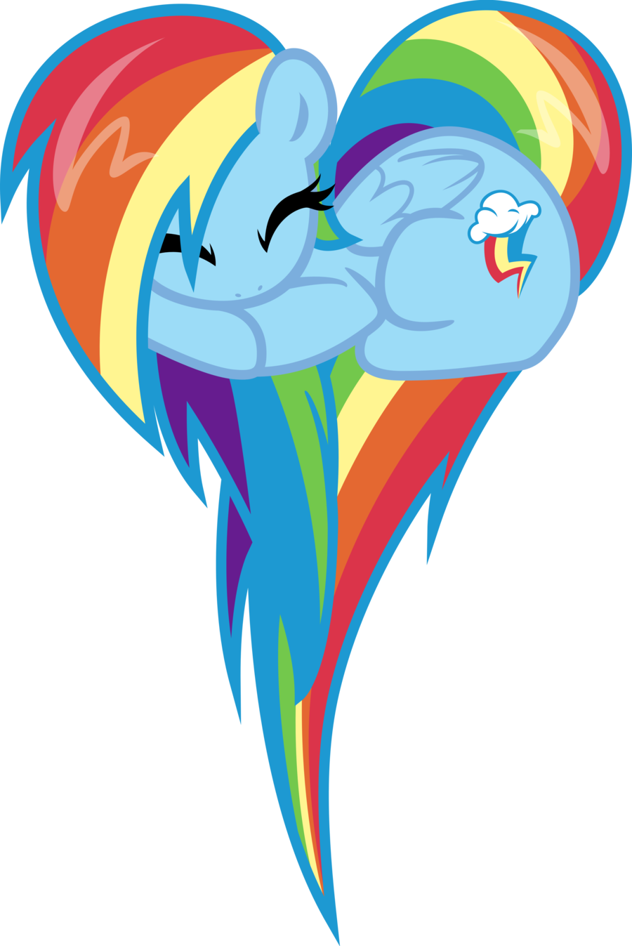 Sleep Rainbow Heart - My Little Pony Heart (900x1347), Png Download