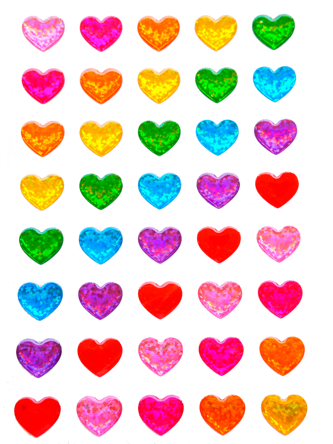 Download Rainbow Heart Stickers 5 Sheet Heart/moon/ For Girl