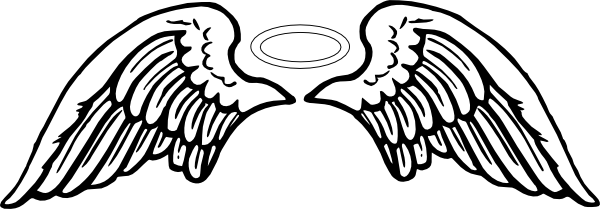 Angel Halo Wing Png - Angel Wings Clip Art (600x209), Png Download