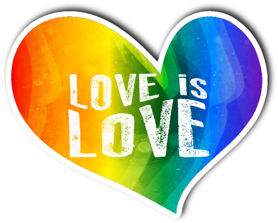 Love Is Love Rainbow Heart Vinyl Die Cut Sticker - Heart (600x600), Png Download
