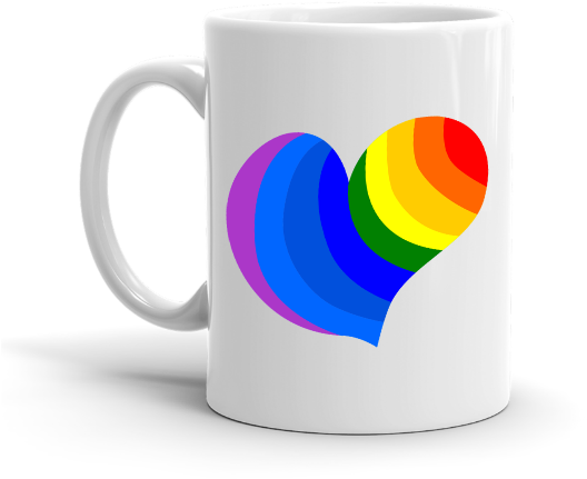 Rainbow Heart Love And Peace Mug/cup, 11oz - Funny Mug - I'm Fucking Magical - 11 Oz Coffee Or Tea (589x467), Png Download