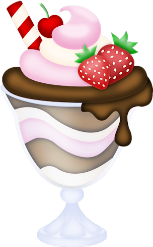Фотки Food Clipart, Art Clipart, Ice Cream Treats, - Strawberry Sundae Pic Art (330x510), Png Download