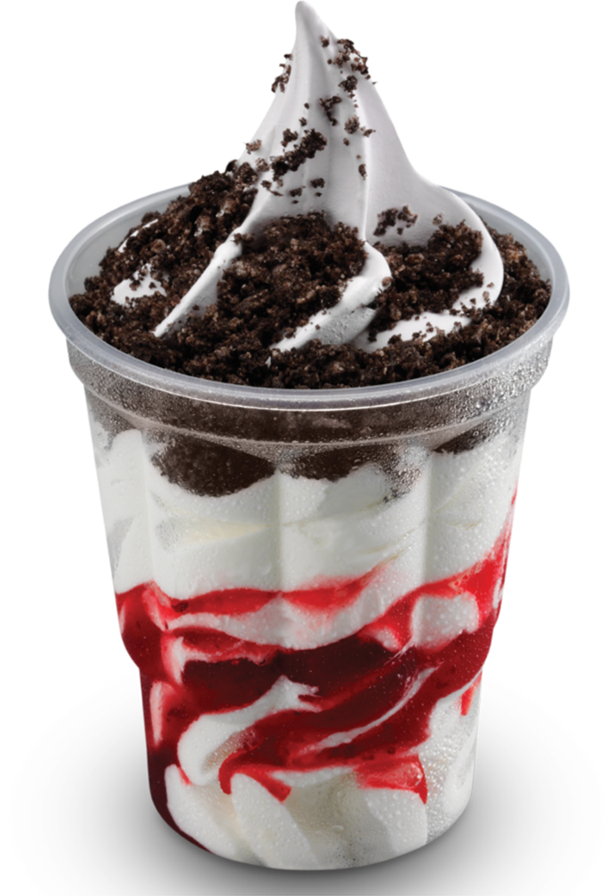 Strawberry Kiss Oreo Sundae - Mcdonald's Dessert Png (692x1008), Png Download