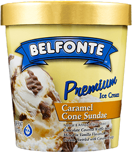 Caramel Cone Sundae - Belfonte Ice Cream (490x300), Png Download