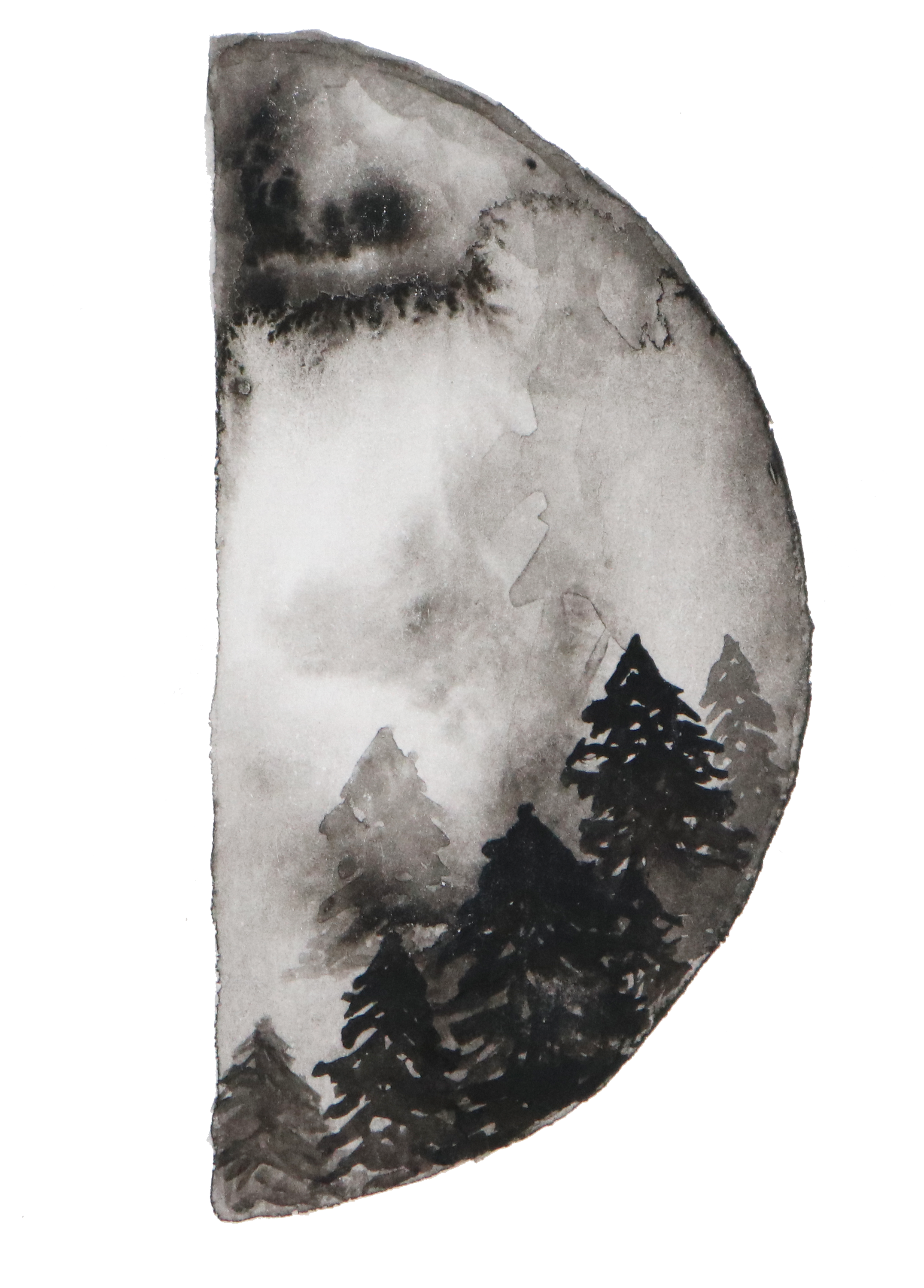 H766 - Watercolor Moon Phases (2152x3208), Png Download