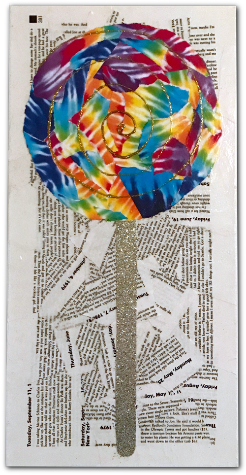 Paper Mache Tie Dye Lolli Pop On Canvas - Craft (1000x1333), Png Download