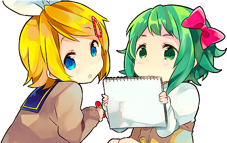 Vector Free Library Image About Girls In Anime By Loli - Rin Kagamine And Gumi (500x285), Png Download