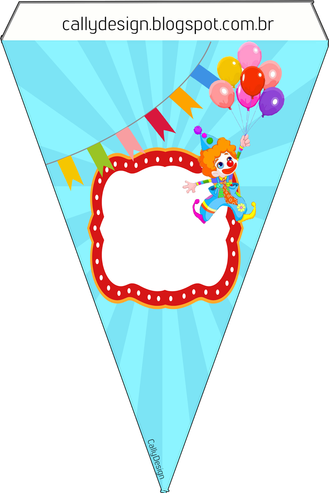 Kit Gratuito De Aniversário "circo" Para Imprimir - Bandeirola Tema Circo (1120x1600), Png Download