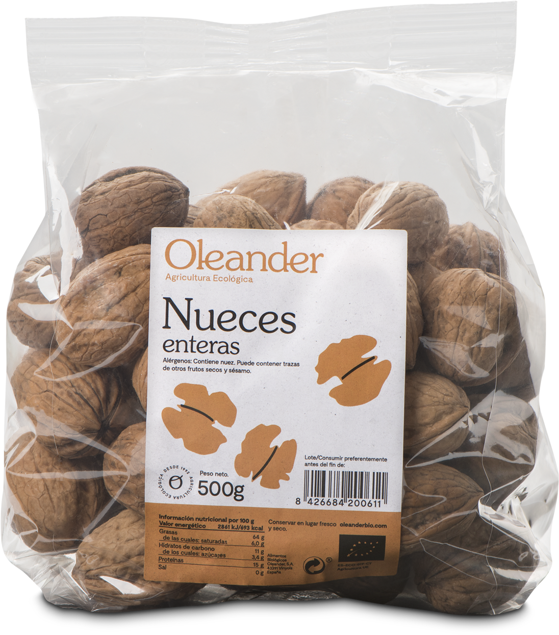 Whole Walnuts 500g - Almond (1349x2000), Png Download
