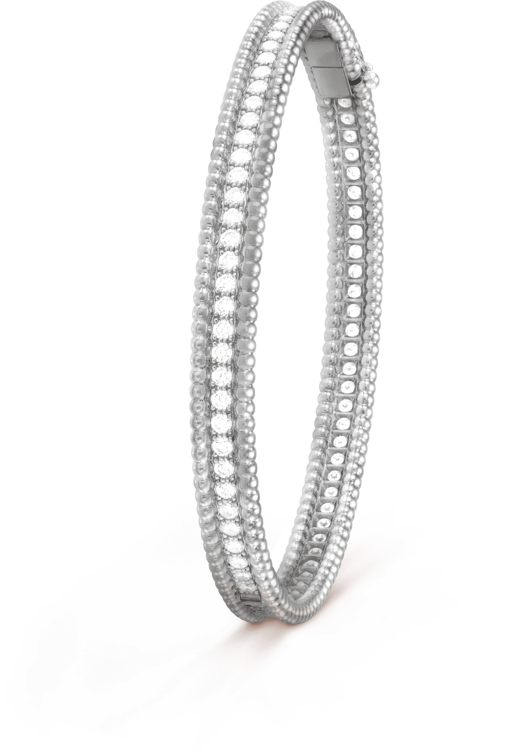 Perlée Diamonds Bracelet, 1 Row, Medium Model - Van Cleef & Arpels Perlée Diamonds Bracelet Woman (3000x3000), Png Download