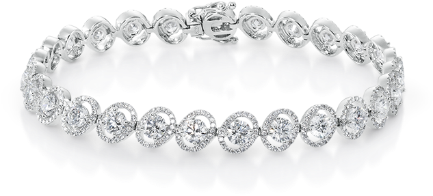 Bracelets Delicate Oval Halo Diamond Tennis Bracelet - Oval Diamond Halo Tennis Bracelet (800x785), Png Download