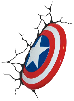 3d Light Fx Captain America Shield Wall Light-licensed - Captain America Shield Crash (380x380), Png Download
