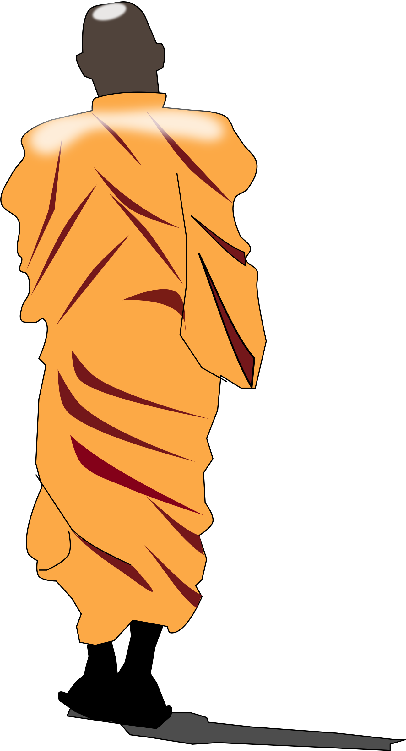 Robes Drawing Monk - Monk Clipart (404x750), Png Download