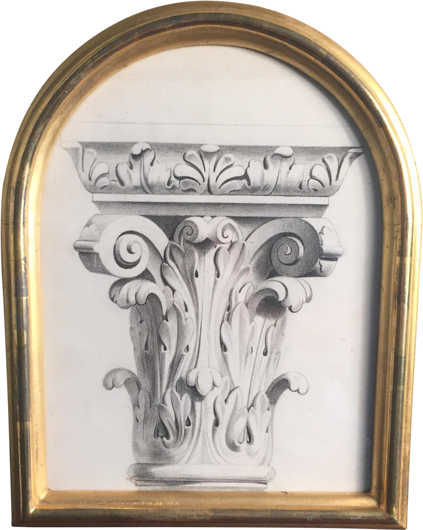 Framed Capital Charcoal Drawing - Drawing (1614x2022), Png Download