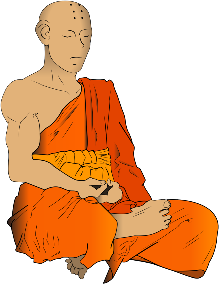 Svg Transparent Library Buddhist By Shad Wwatcher On - Buddhist Monk Transparent Background (795x1004), Png Download