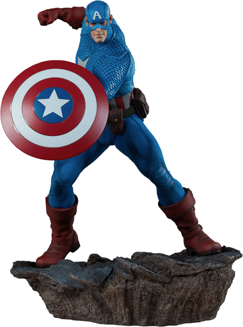 Captain America Statue - Captain America (480x645), Png Download