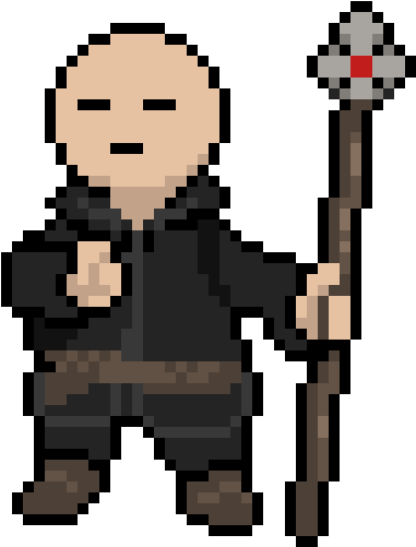 Monk - Pixel Art (550x600), Png Download