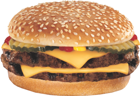 Burger King Double Cheeseburger Plain (460x413), Png Download
