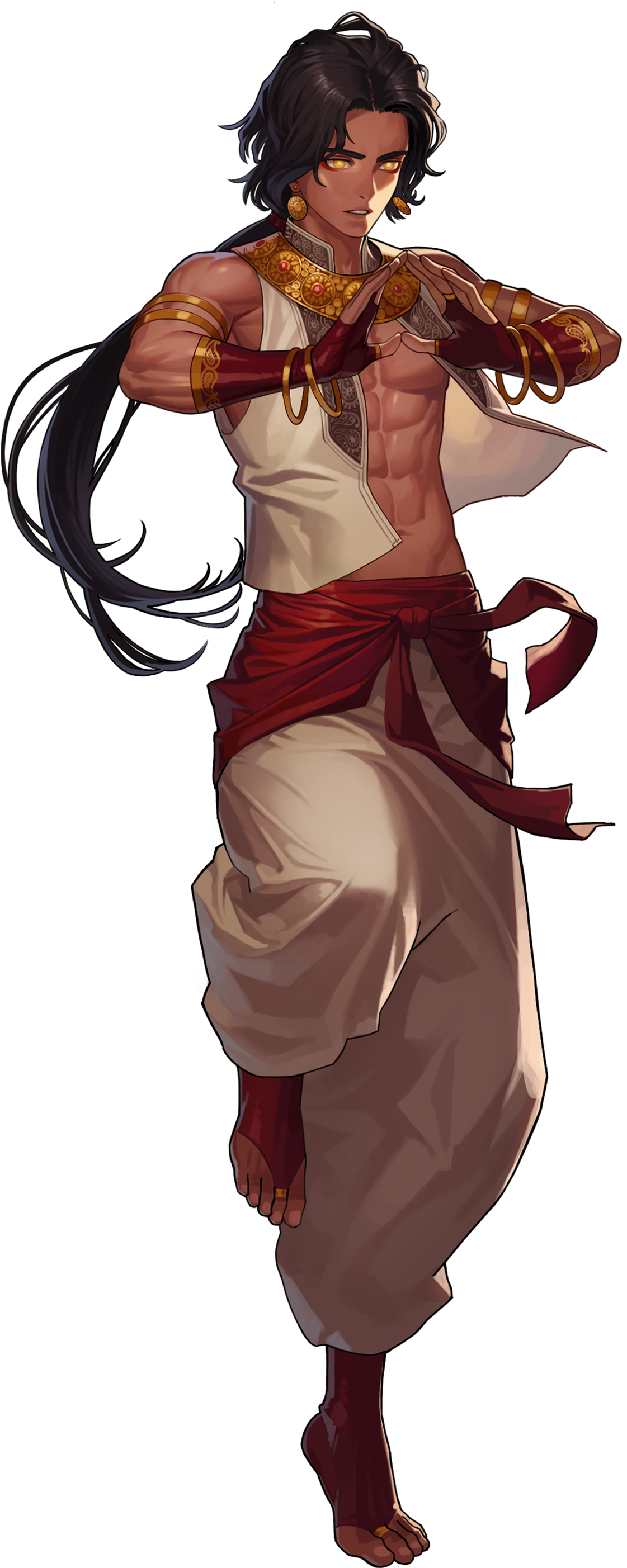 Black Survival, Zahir Black Hair, Boy, Male, Red, White, (1800x3000), Png Download