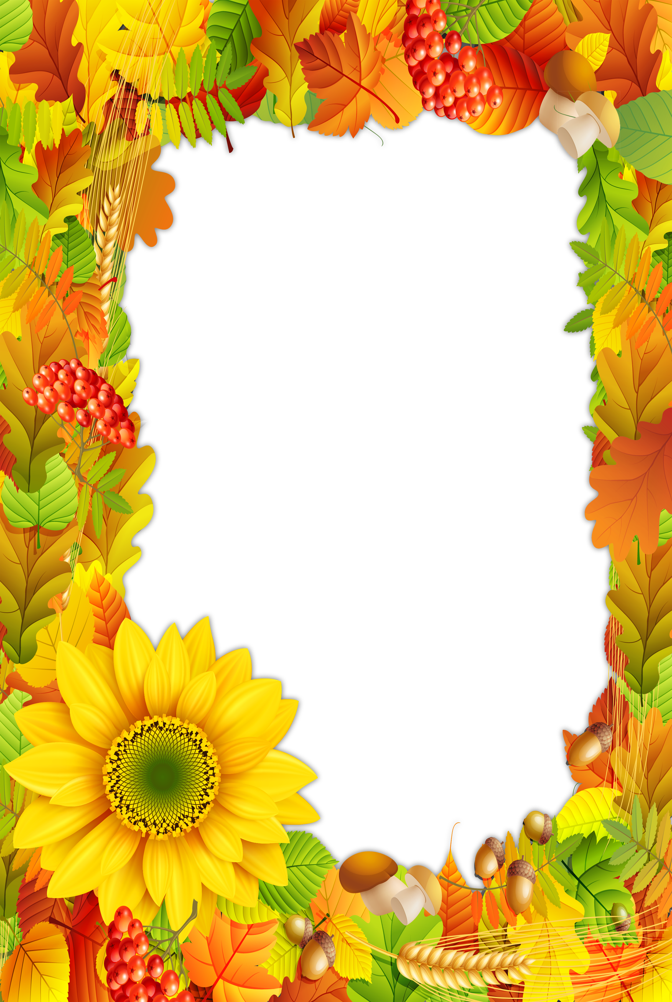 Fall Border Png Download - Fall Frames (2200x3281), Png Download