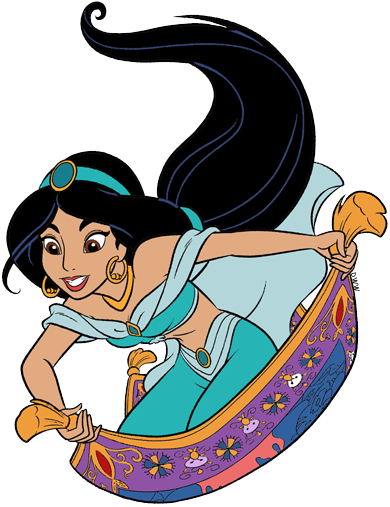 Jasmine Clipart Magic Carpet - Jasmine On Flying Carpet (390x507), Png Download