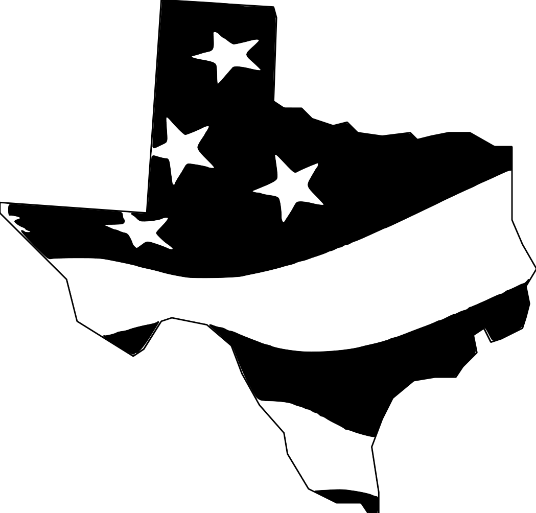 Amazin Tumbler Image Gallery For Cusyom Designs - Texas State Flag Black And White (1049x1004), Png Download