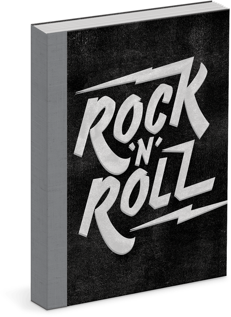 Rock 'n' Roll Linen Bound Journal - Book Cover (1200x1200), Png Download