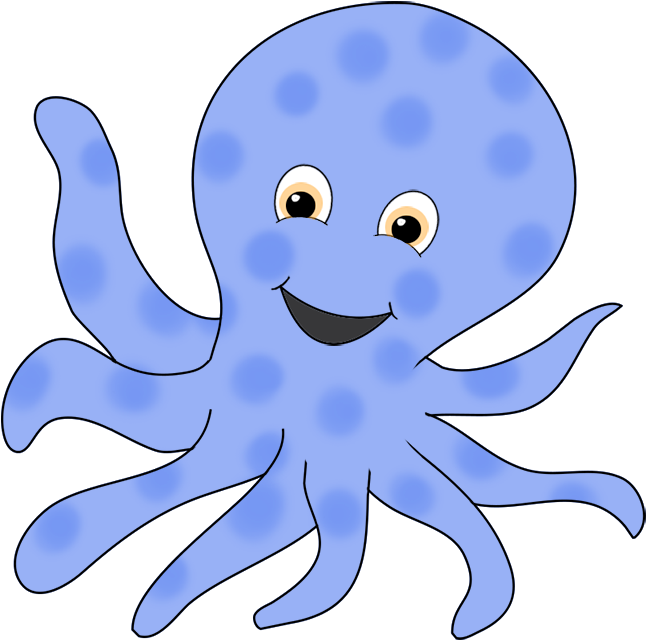 Transparent Blue Ringed Octopus Smiling Png Pink - Octupos Clipart Png (709x709), Png Download