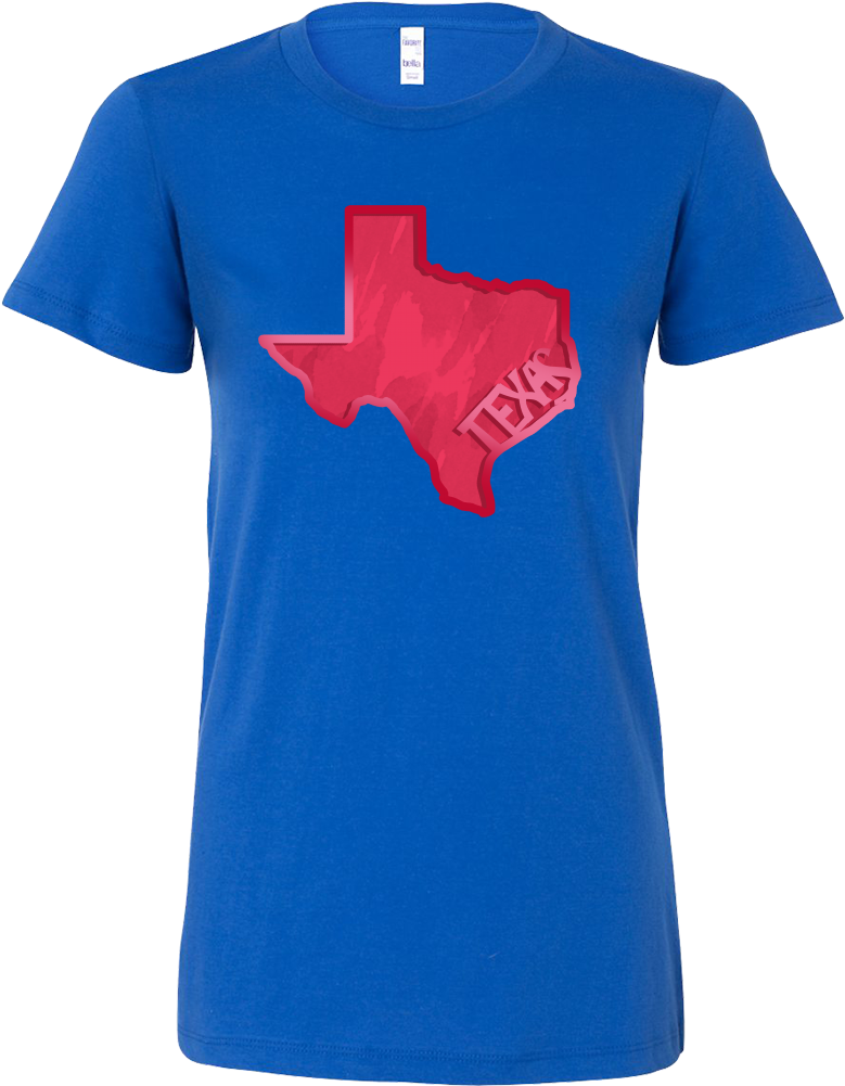 Love Texas State Map Flag Outline Souvenir Bella Shirt - T-shirt (1000x1000), Png Download